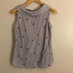 Like new Talbots embroidered lady bug collared tank